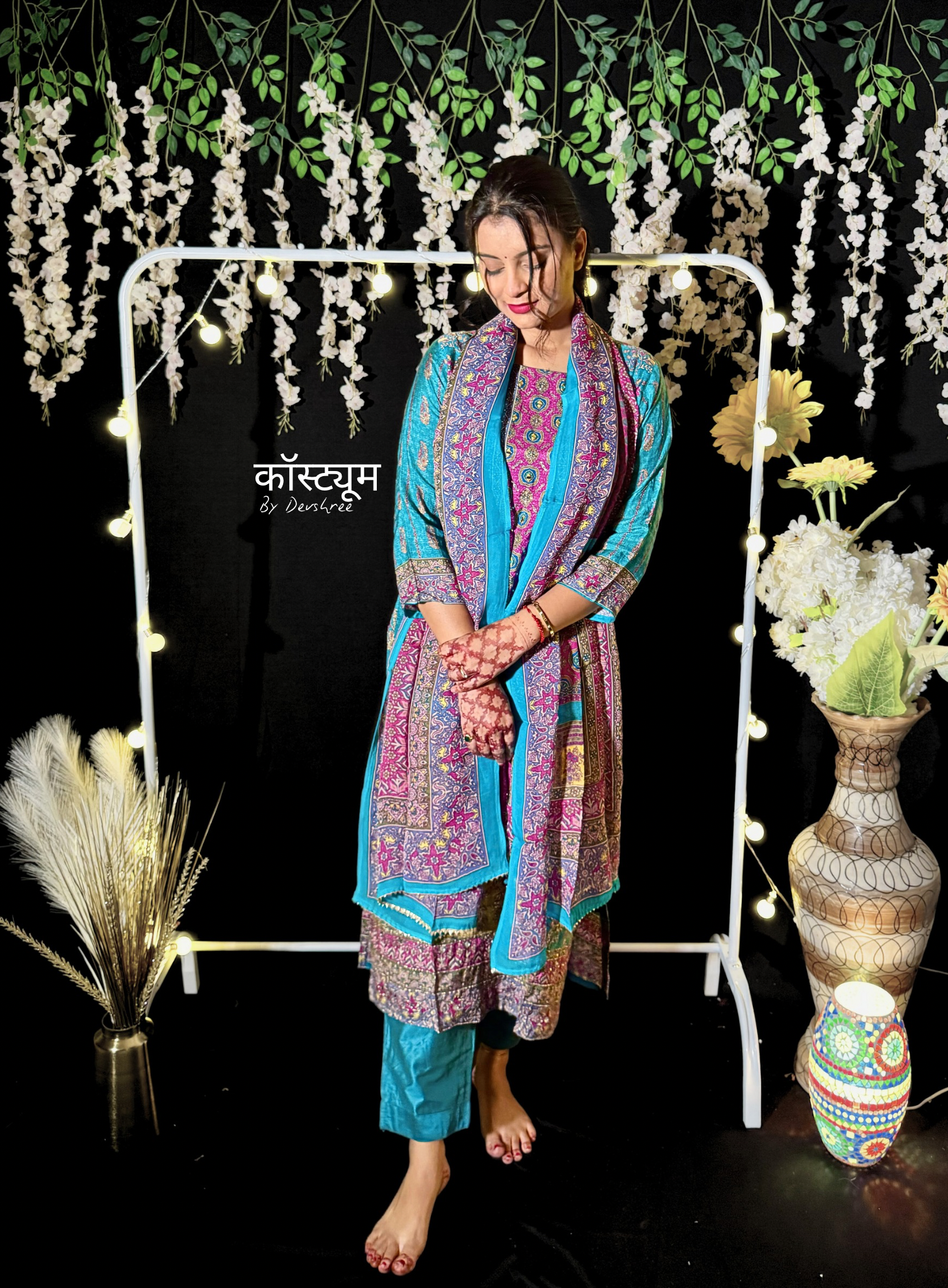 Laila blue pakistani suit set