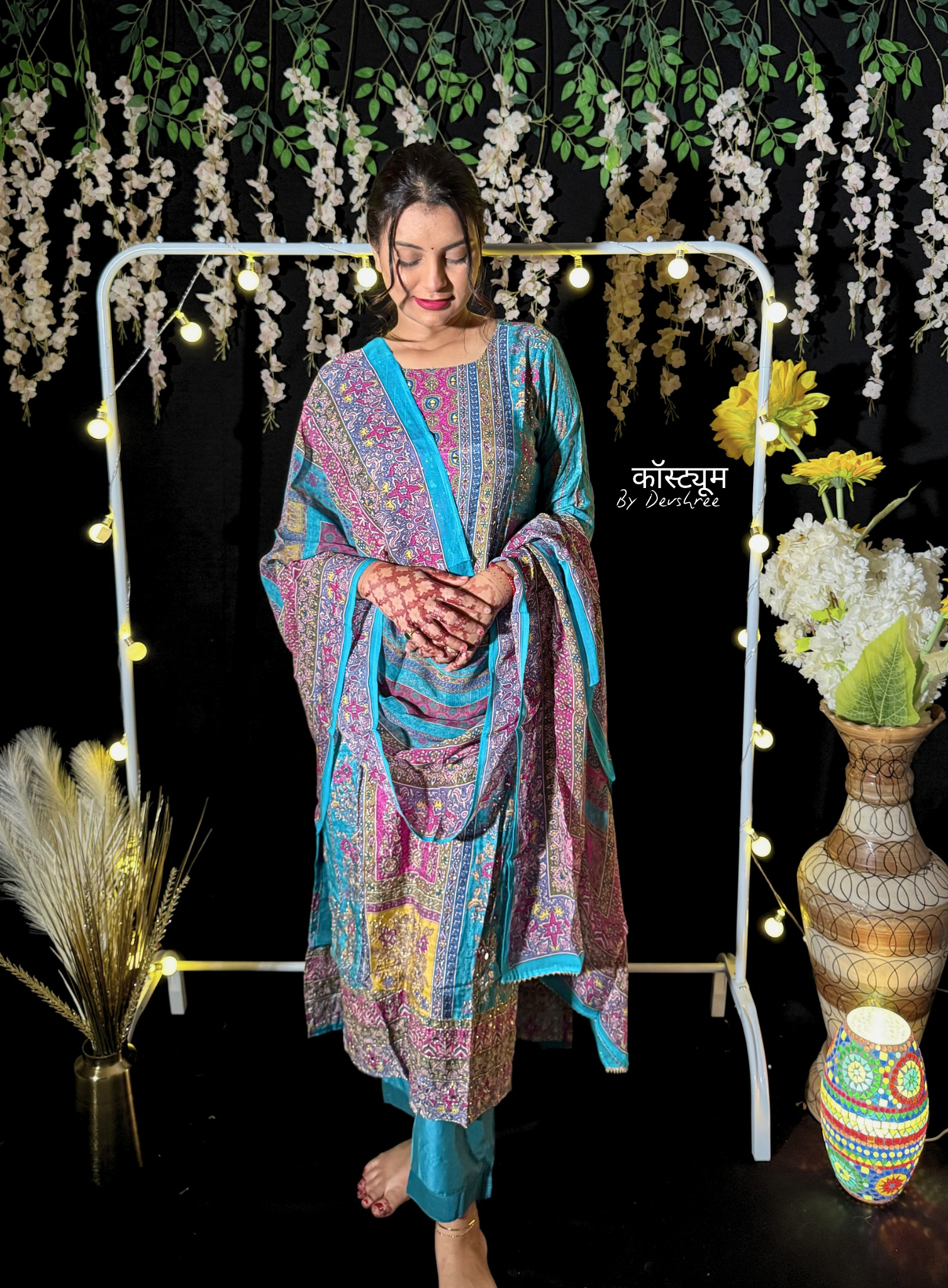 Laila blue pakistani suit set