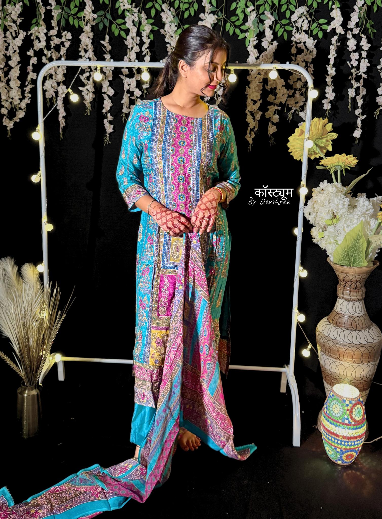 Laila blue pakistani suit set