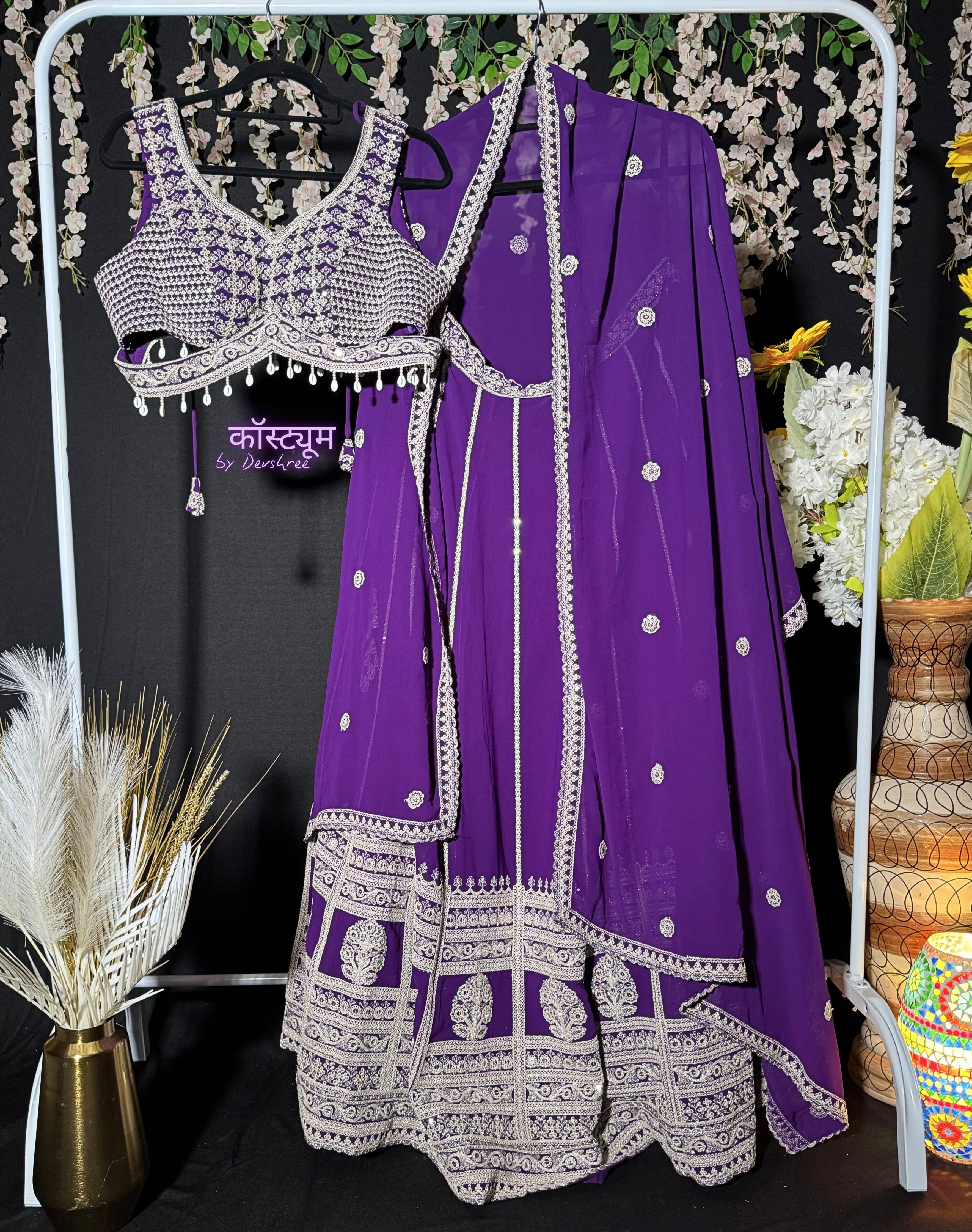 Deep orchid designer semi-bridal Lehenga set