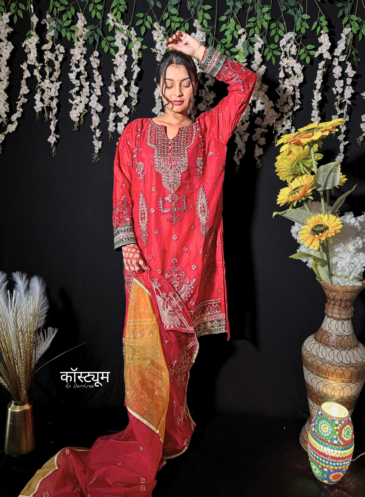 Lawn semi-bridal Pakistani suit set