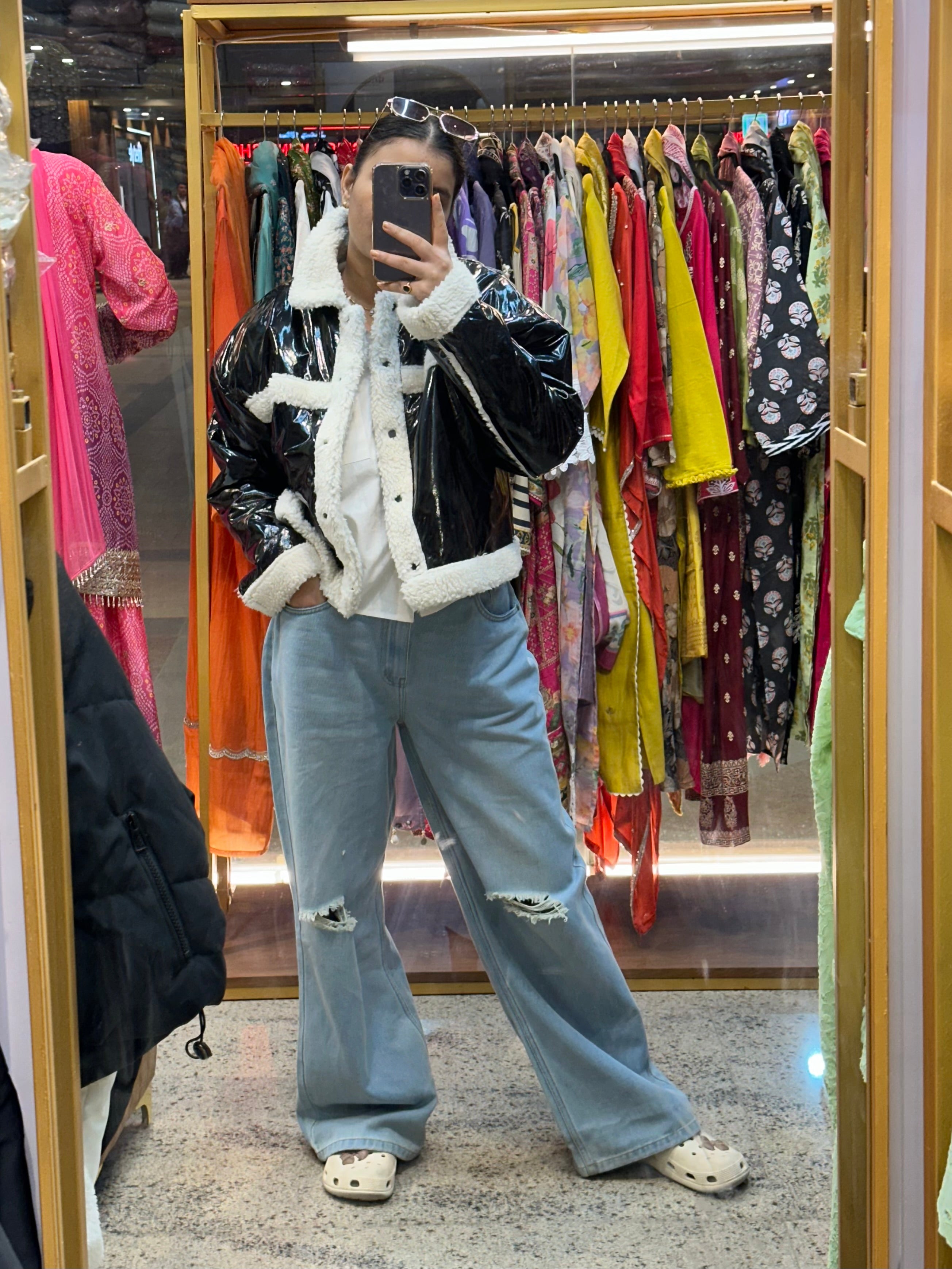 Black furry jacket | Winter-wear