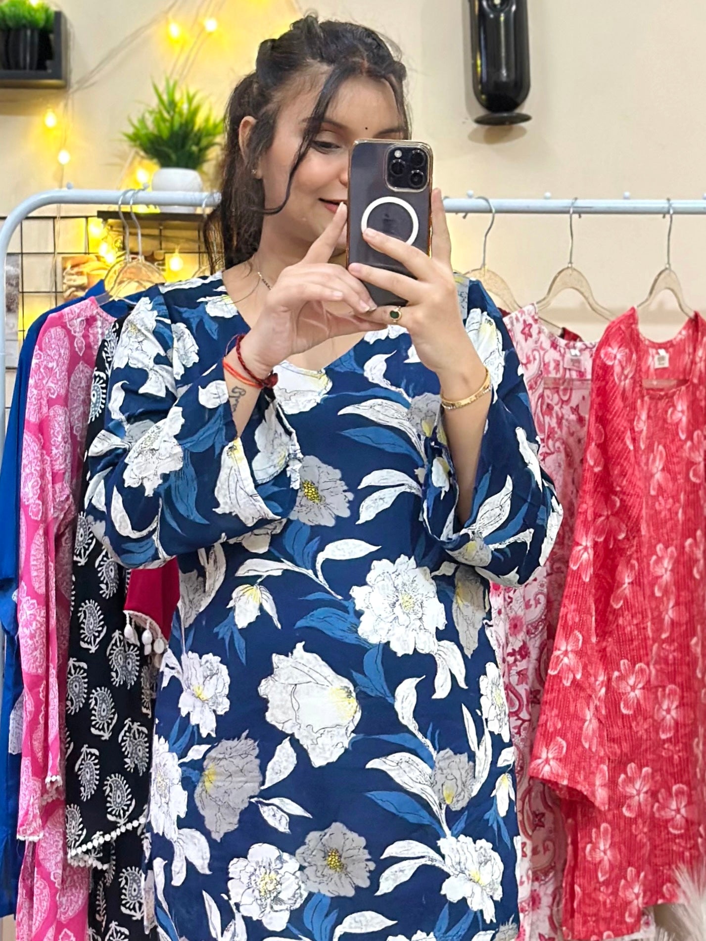 Sapphire Petals | Short kurti